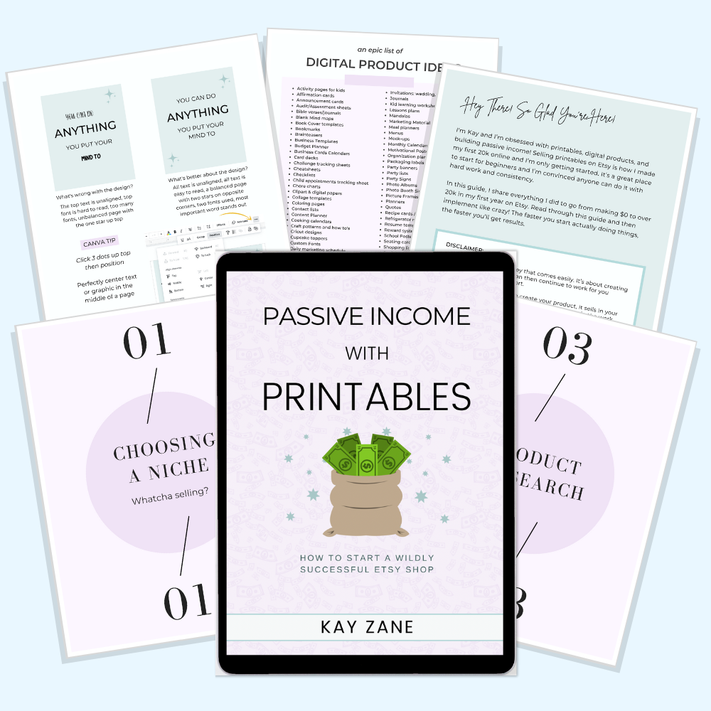 passive income with printables ebook